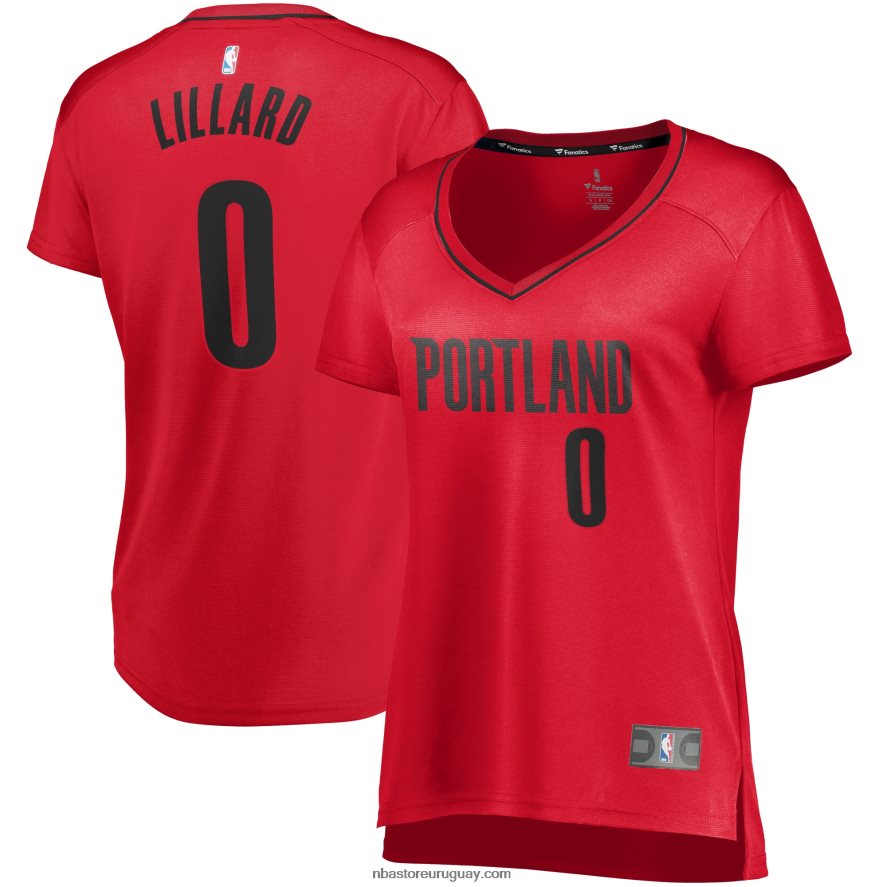 portland trail blazers damian lillard camiseta roja de jugador de descanso rápido 6L080N9680 NBA