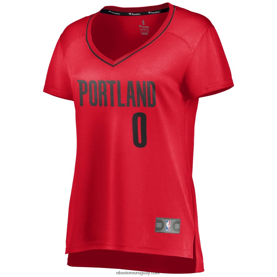portland trail blazers damian lillard camiseta roja de jugador de descanso rápido 6L080N9680 NBA