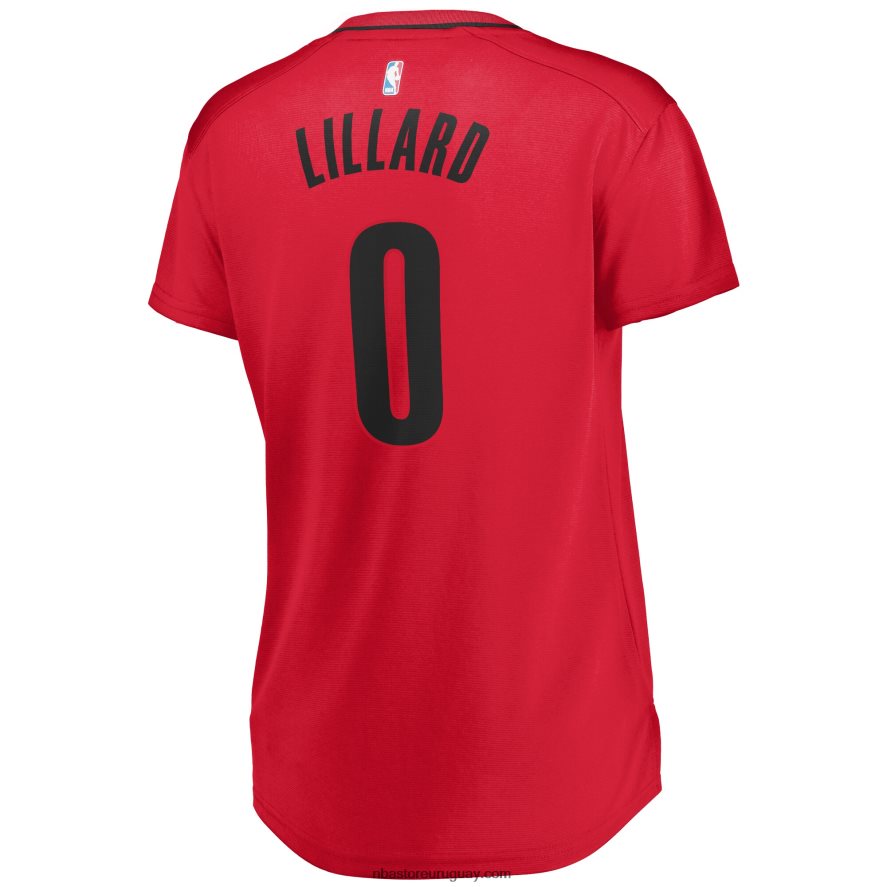 portland trail blazers damian lillard camiseta roja de jugador de descanso rápido 6L080N9680 NBA