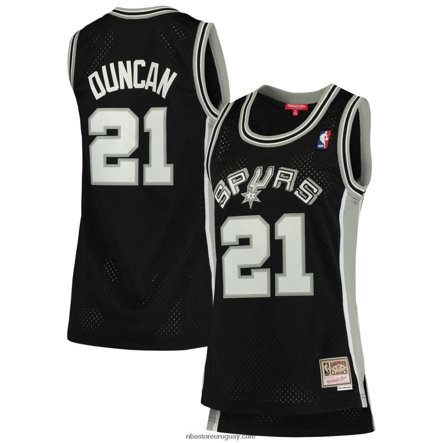 camiseta de swingman de los san antonio spurs tim duncan mitchell & ness black hardwood classics 6L080N9806 NBA