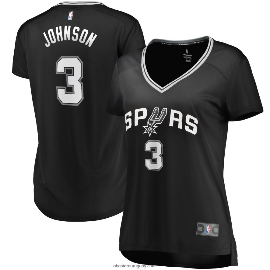 camiseta replica san antonio spurs keldon johnson negra fast break 6L080N12741 NBA