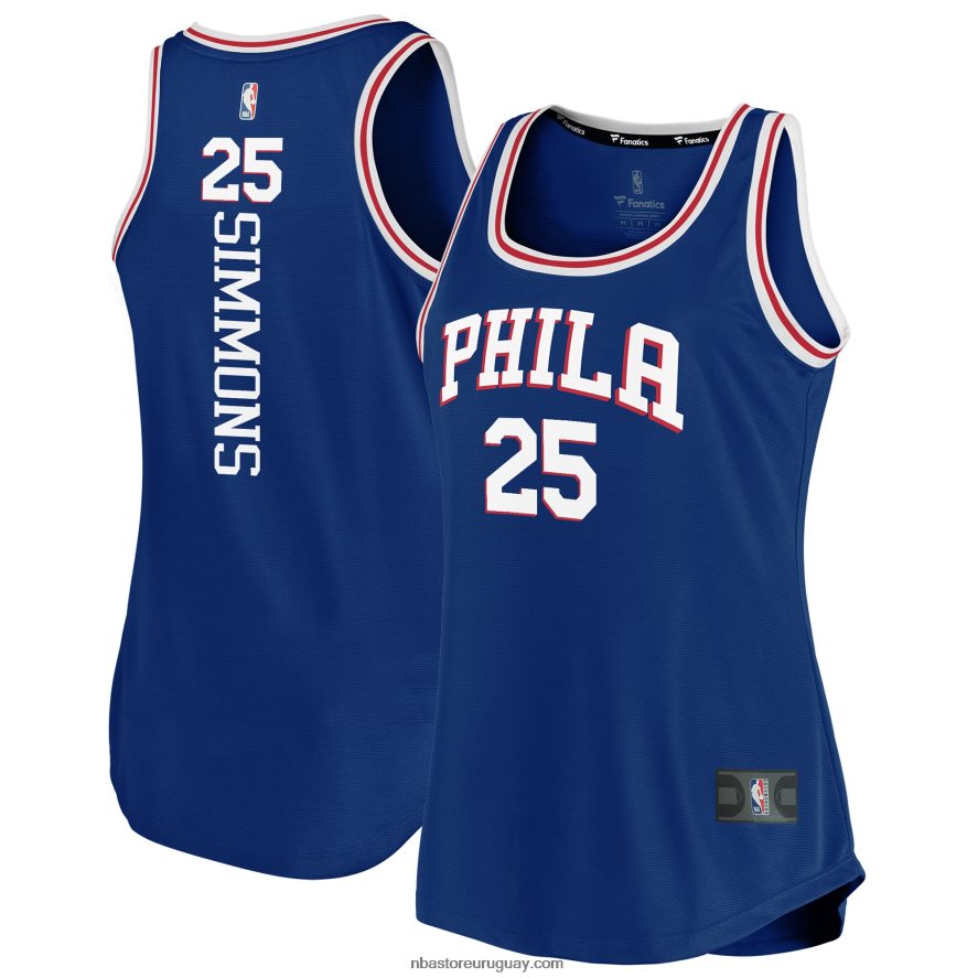 Camiseta sin mangas del equipo Royal Fast Break de Ben Simmons de los 76ers de Filadelfia 6L080N12236 NBA