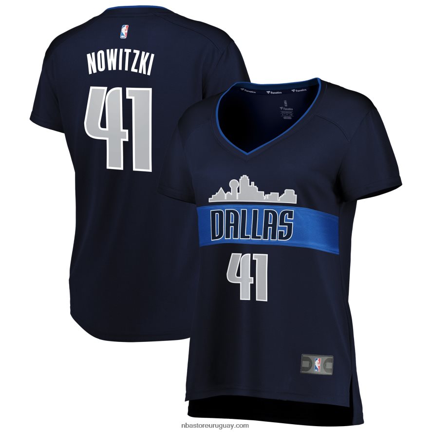 réplica de camiseta de los mavericks de dallas dirk nowitzki azul marino fast break 6L080N9523 NBA