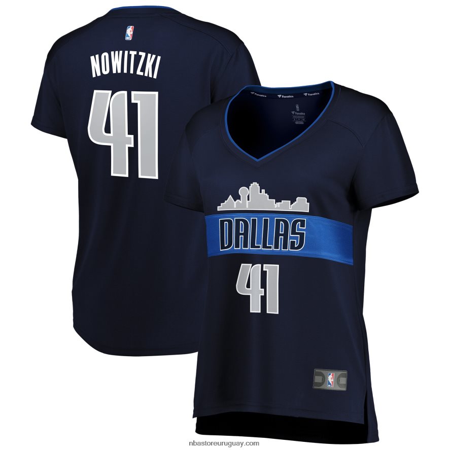 réplica de camiseta de los mavericks de dallas dirk nowitzki azul marino fast break 6L080N9523 NBA
