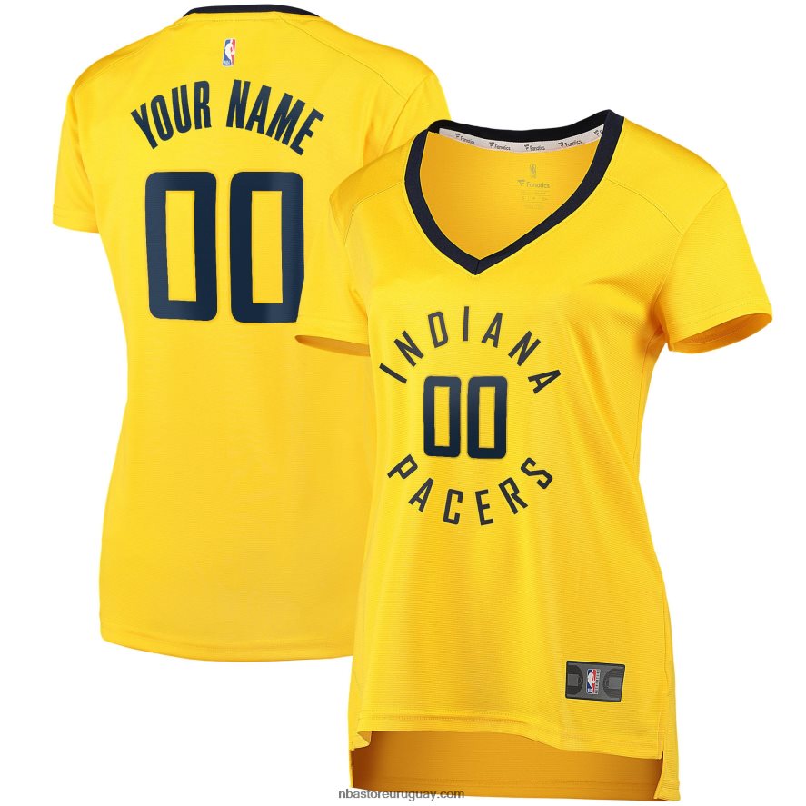 Indiana Pacers Gold Fast Break Réplica de camiseta personalizada 6L080N9415 NBA