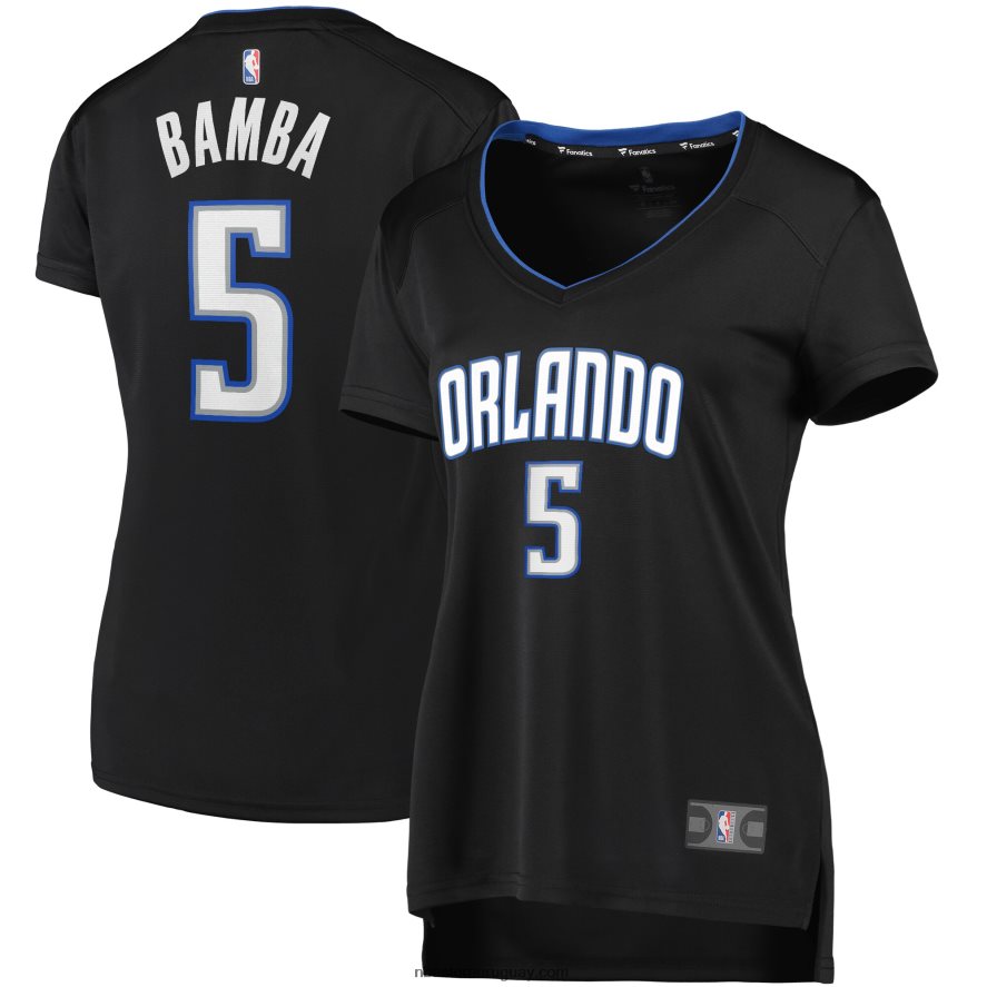 Camiseta orlando magic mohamed bamba 2019 réplica jugador negro fast break 6L080N13471 NBA