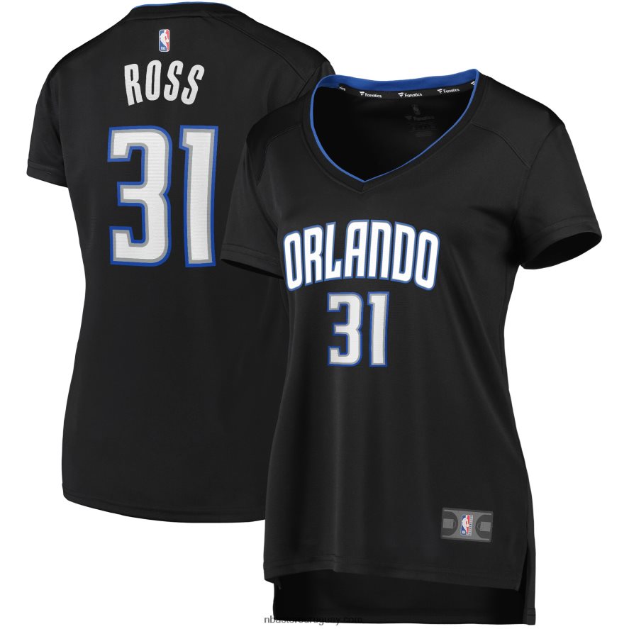 orlando magic terrence ross camiseta negra de jugador de carretera de descanso rápido 6L080N13821 NBA