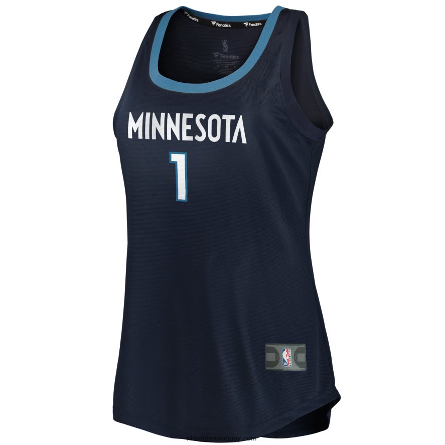 Camiseta de tirantes de rotura rápida azul marino de anthony edwards de los Timberwolves de minnesota 6L080N9598 NBA