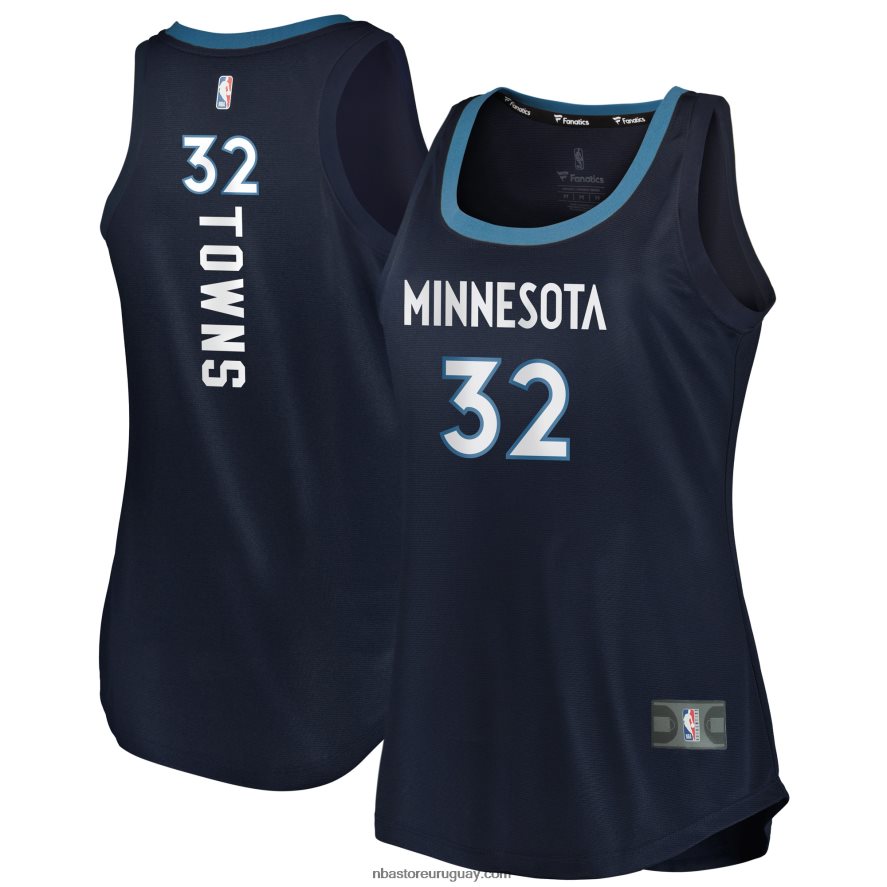 minnesota timberwolves karl-anthony towns azul marino fast break camiseta sin mangas 6L080N9777 NBA