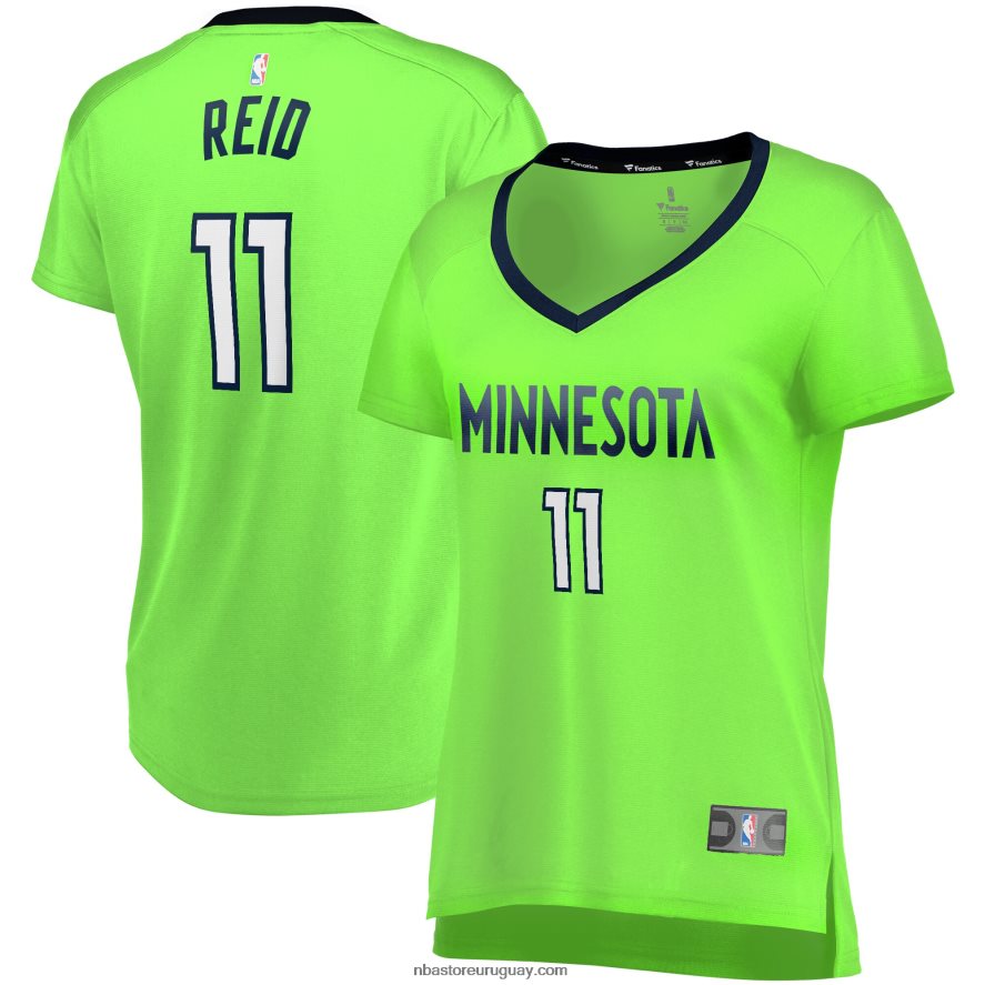 minnesota timberwolves naz reid camiseta réplica verde fast break 6L080N13465 NBA