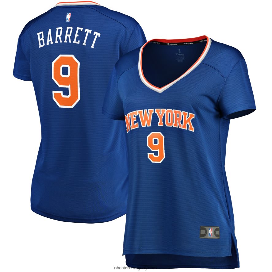 New York Knicks rj barrett camiseta azul de jugador de descanso rápido 6L080N10571 NBA