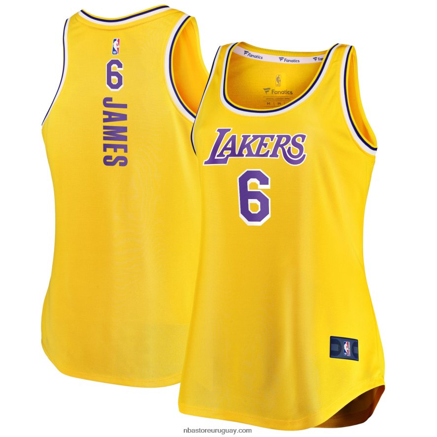 los angeles lakers lebron james oro fast break tank camiseta 6L080N8886 NBA