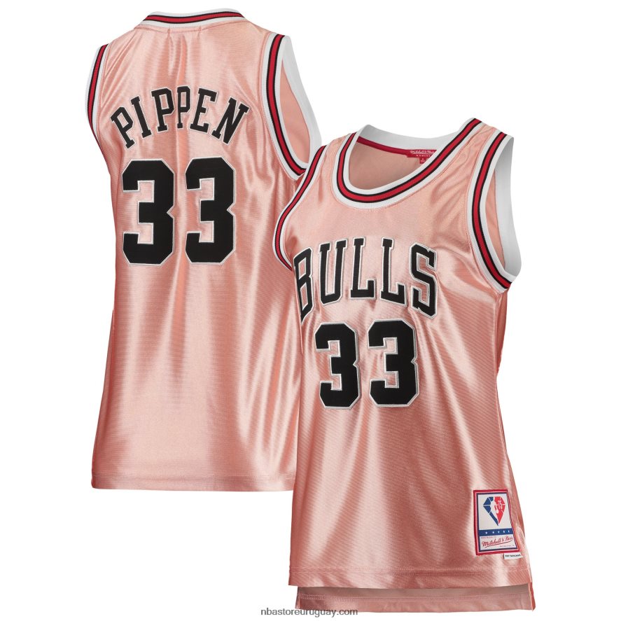 chicago bulls scottie pippen mitchell & ness rosa 75 aniversario oro rosa swingman jersey 6L080N9907 NBA