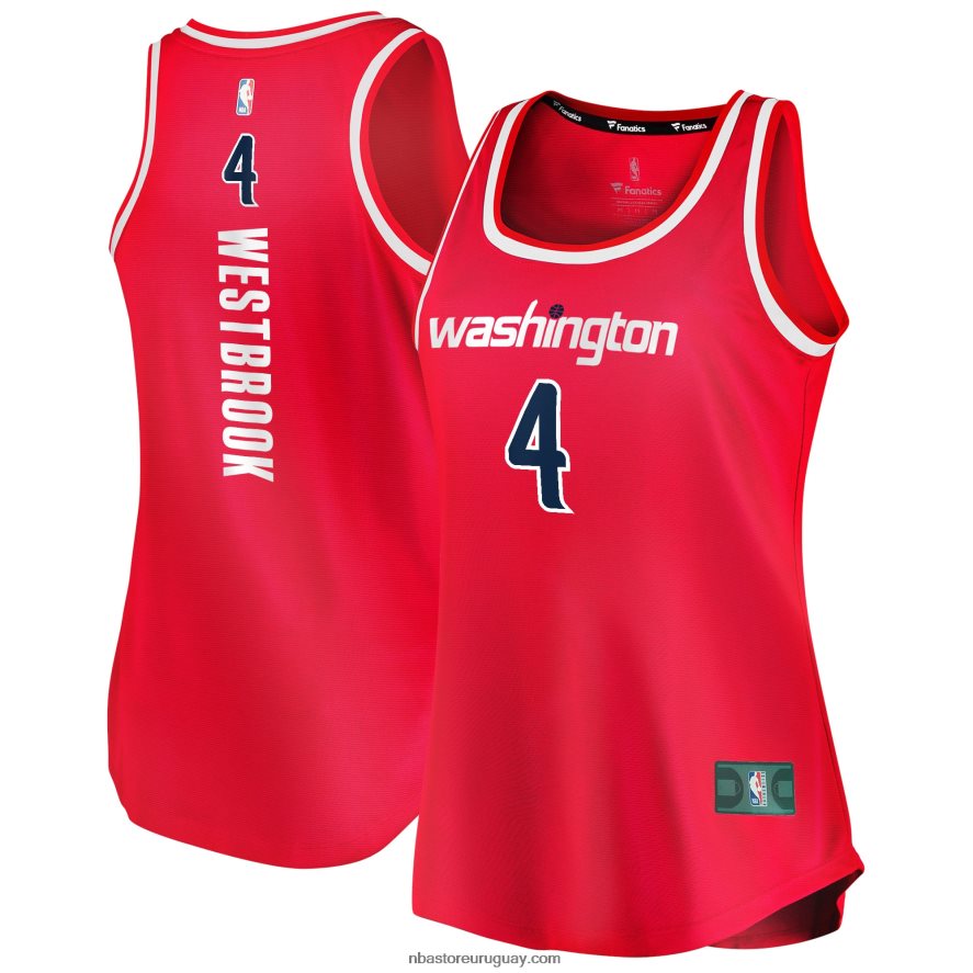 Washington Wizards russell westbrook camiseta roja de tanque de descanso rápido 6L080N10268 NBA
