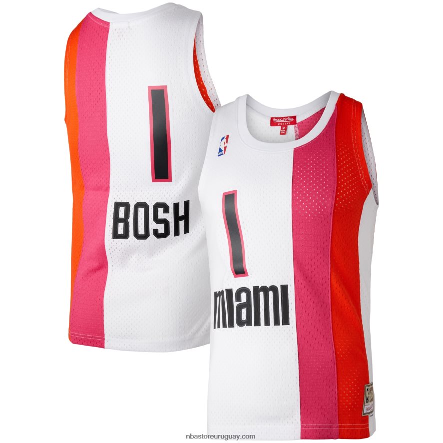 camiseta miami heat chris bosh mitchell & ness white hardwood classics 2011 swingman 6L080N9835 NBA