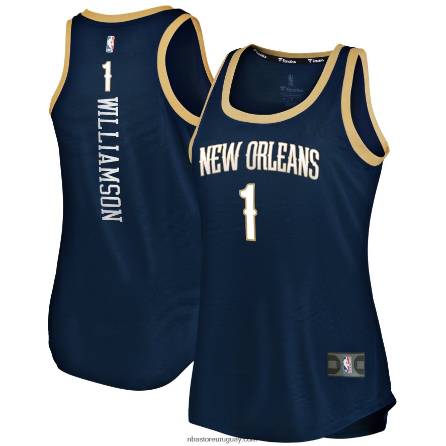 New Orleans Pelicans zion williamson camiseta sin mangas del equipo de descanso rápido azul marino 6L080N11428 NBA