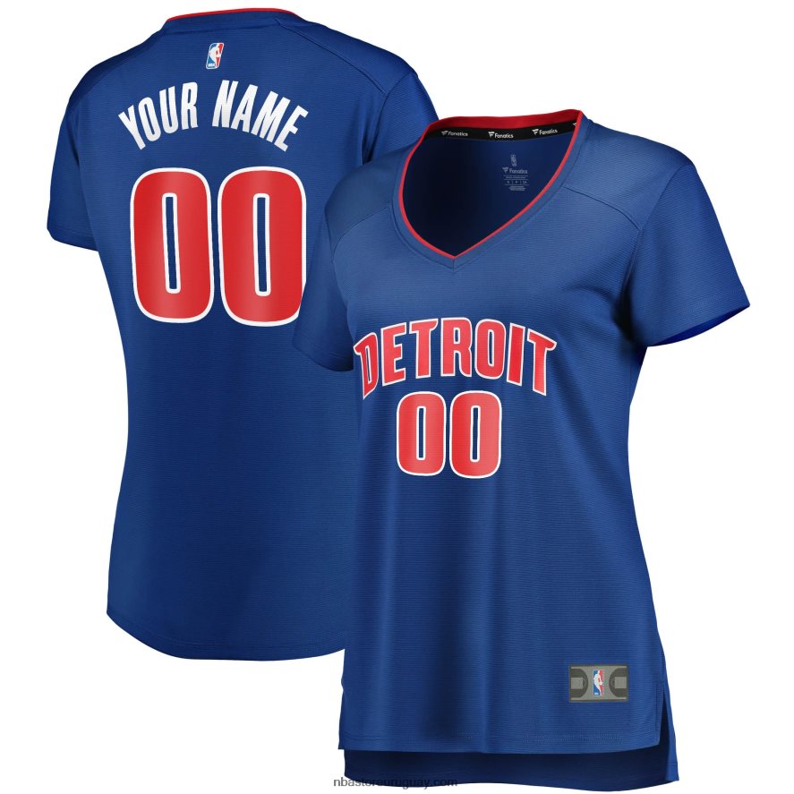 Camiseta personalizada Detroit Pistons Royal Fast Break 6L080N9675 NBA
