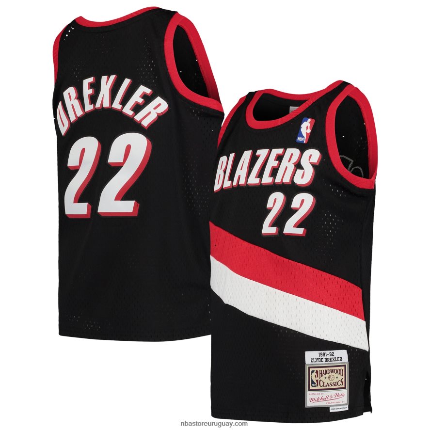portland trail blazers clyde drexler mitchell & ness negro hardwood classics swingman jersey 6L080N17320 NBA