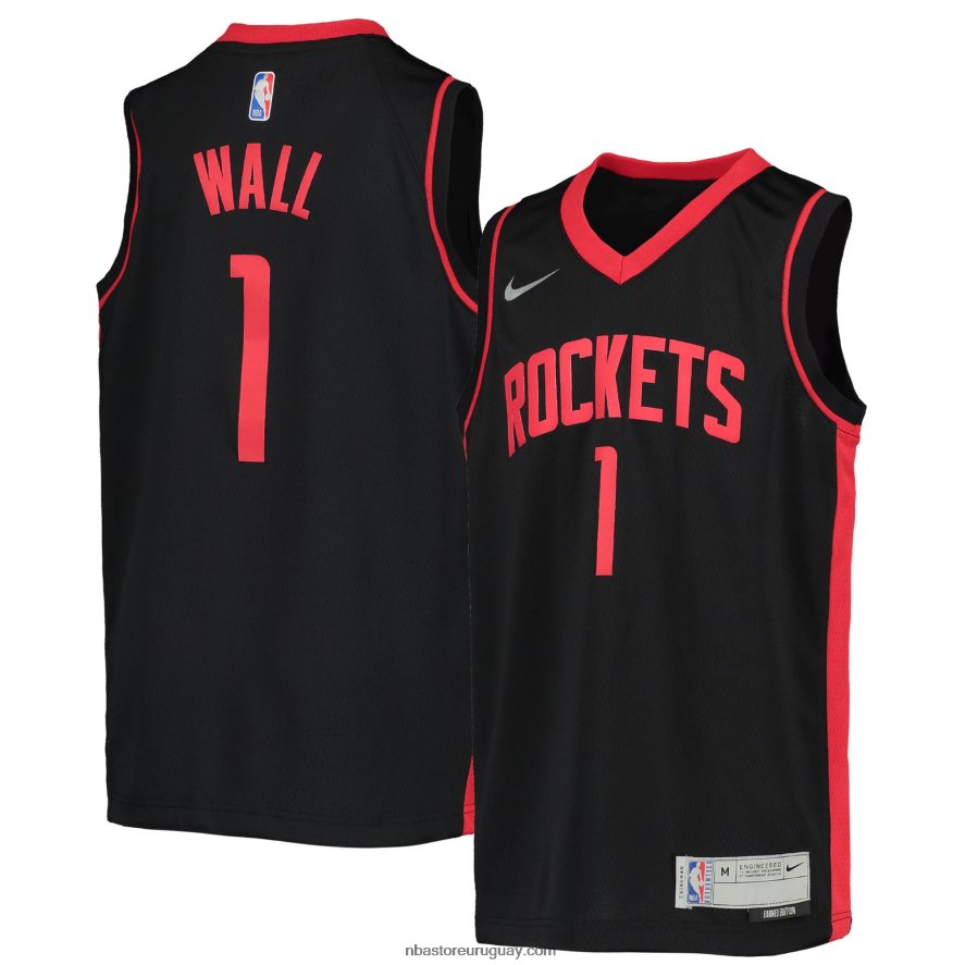 Camiseta de jugador de los Houston Rockets John Wall Nike negra Swingman - edición ganada 6L080N18355 NBA