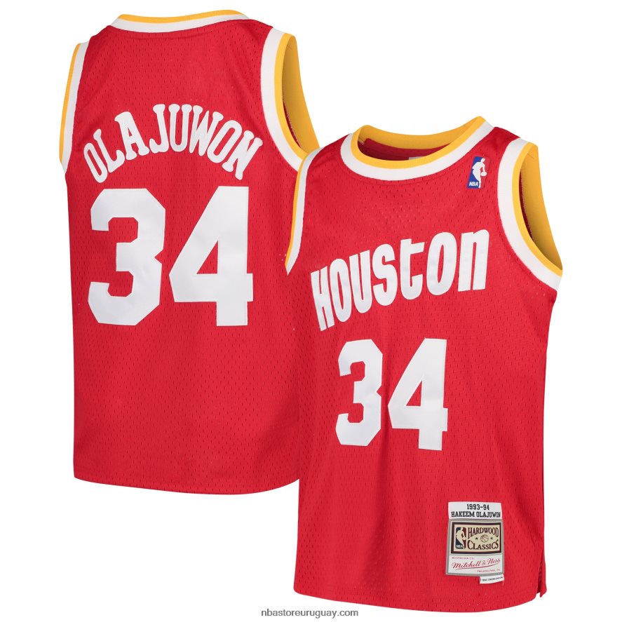 houston cohetes hakeem olajuwon mitchell & ness rojo swingman jersey retroceso 6L080N16924 NBA