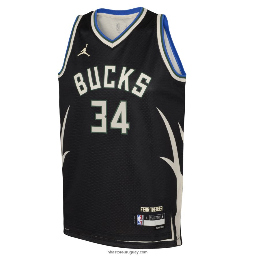 milwaukee bucks giannis antetokounmpo jordan marca negro swingman jersey 6L080N16723 NBA