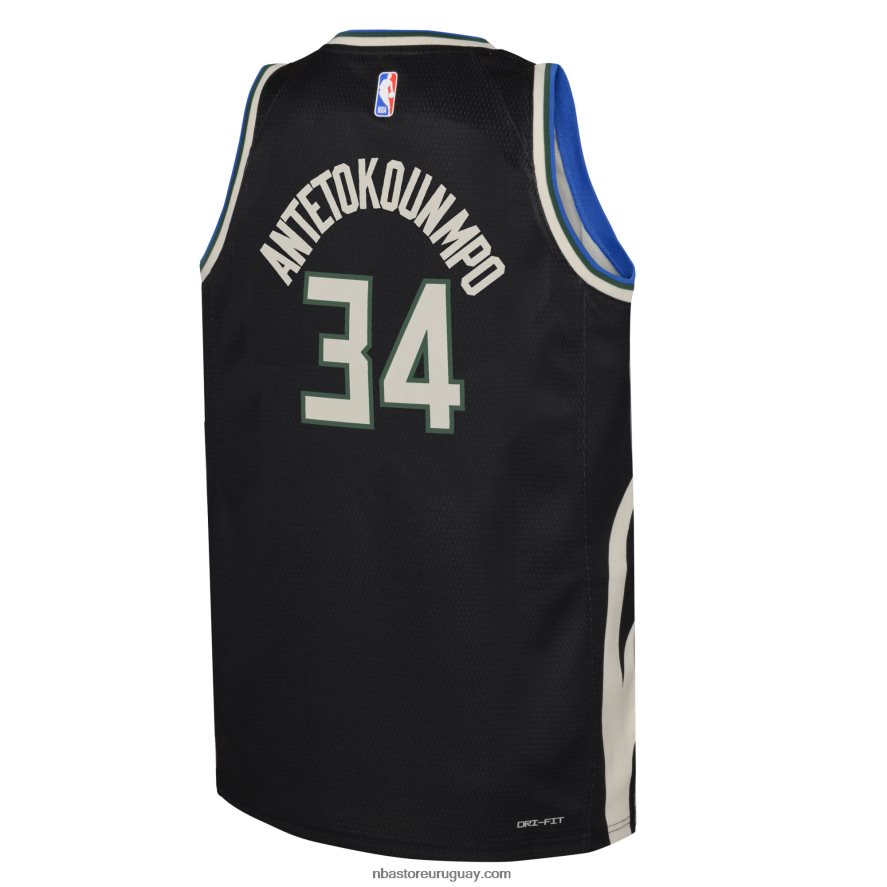 milwaukee bucks giannis antetokounmpo jordan marca negro swingman jersey 6L080N16723 NBA