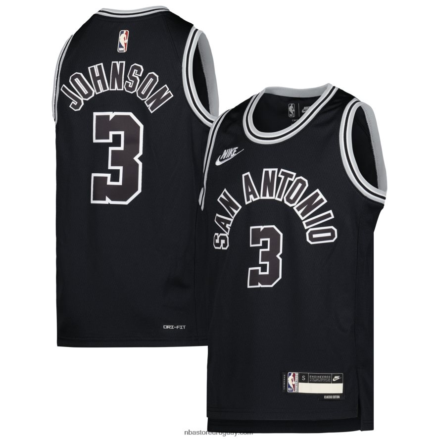 camiseta nike san antonio spurs keldon johnson negra swingman 6L080N17012 NBA