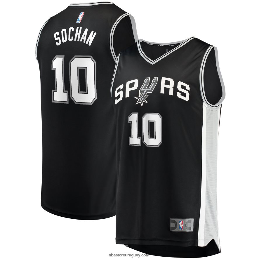 san antonio spurs jeremy sochan draft negro primera ronda pick fast break replica jersey 6L080N16959 NBA