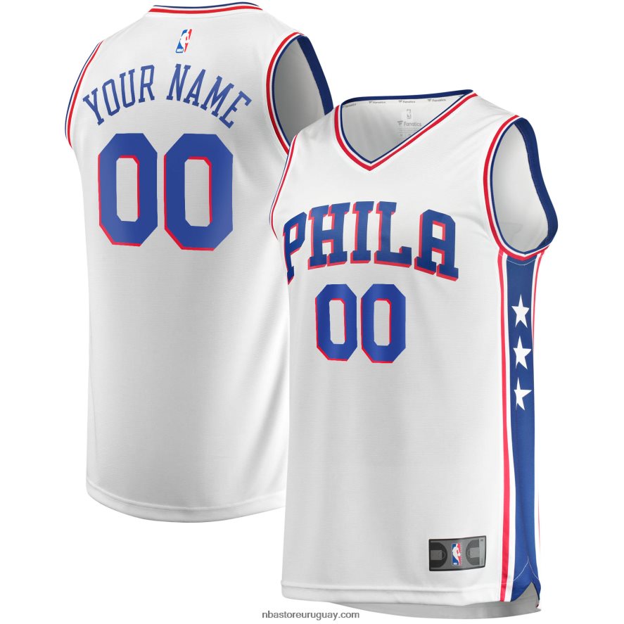 Philadelphia 76ers réplica personalizada de camiseta blanca de ruptura rápida 6L080N17063 NBA
