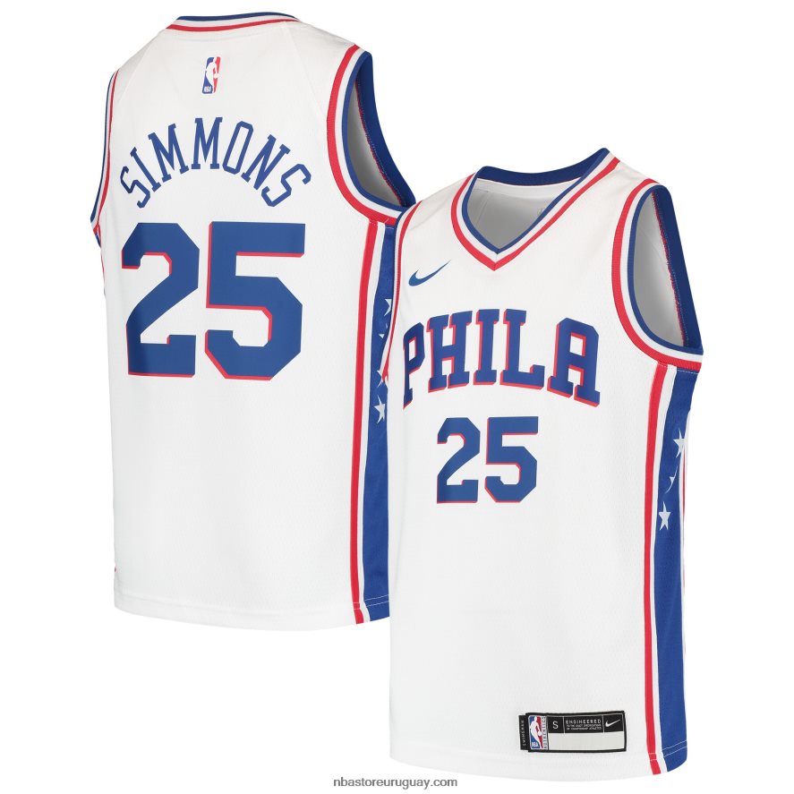 camiseta ben simmons philadelphia 76ers nike blanca swingman 6L080N18445 NBA