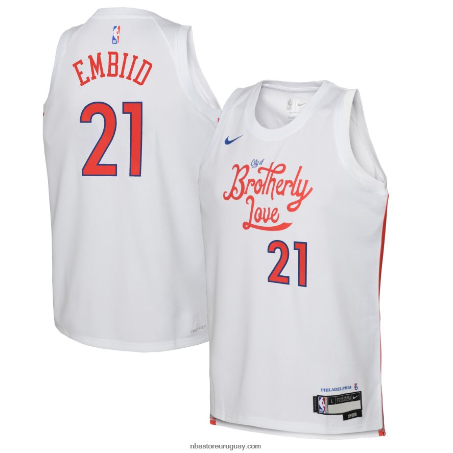camiseta nike joel embiid philadelphia 76ers blanco swingman 6L080N17366 NBA