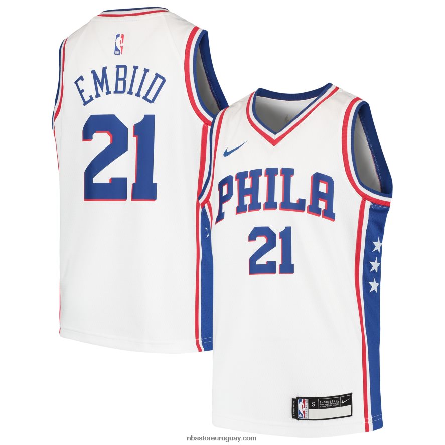 camiseta nike joel embiid philadelphia 76ers blanco swingman 6L080N17748 NBA