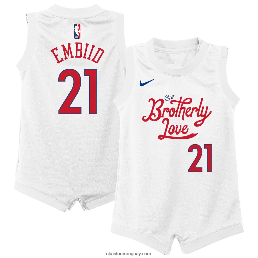 camiseta nike joel embiid philadelphia 76ers réplica blanca 6L080N17380 NBA