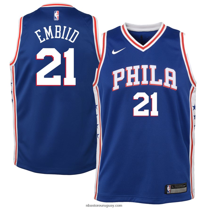 camiseta nike royal swingman joel embiid philadelphia 76ers 6L080N16728 NBA