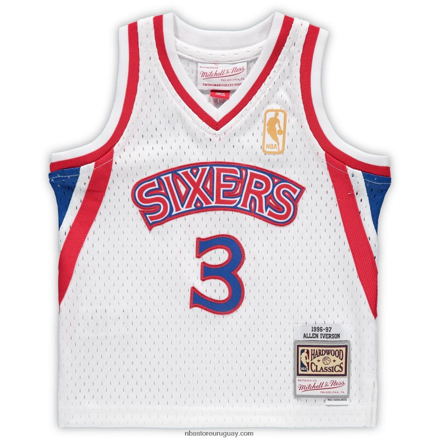 philadelphia 76ers allen iverson white hardwood classics playera de jugador retirado 6L080N16810 NBA