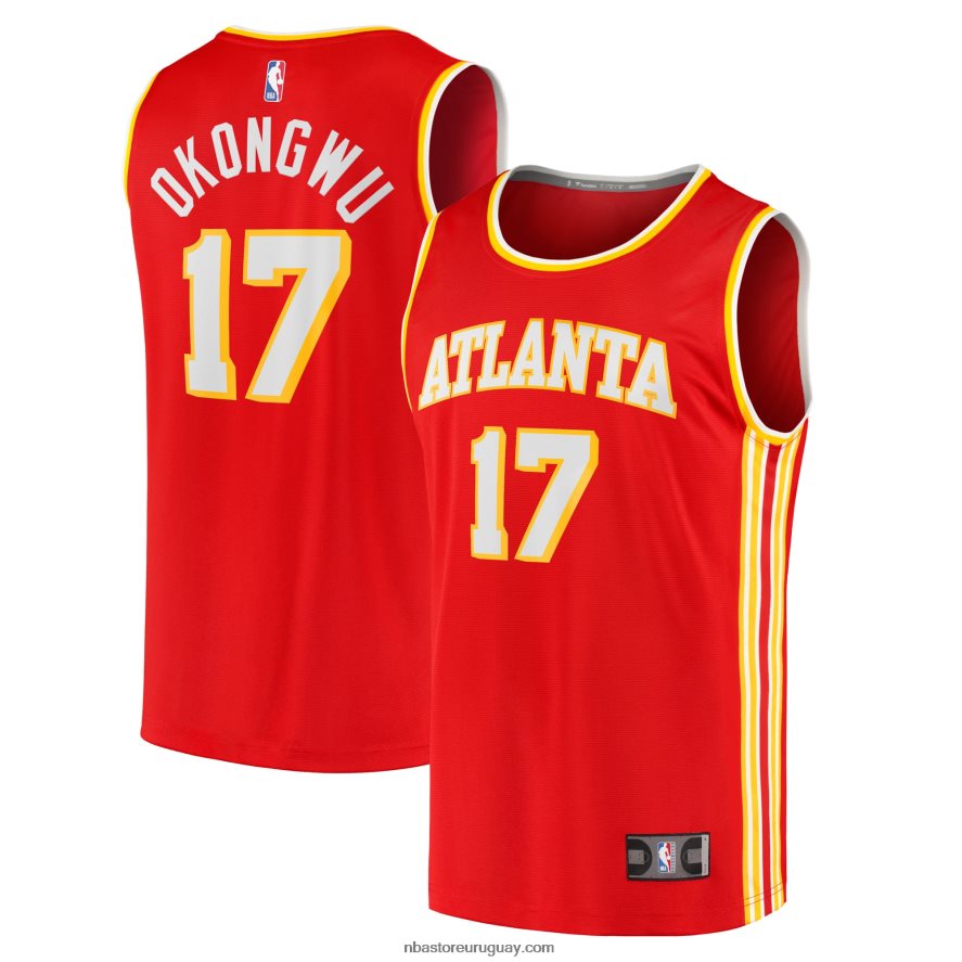 atlanta hawks onyeka okongwu red 2020 draft primera ronda pick fast break replica jersey 6L080N18115 NBA