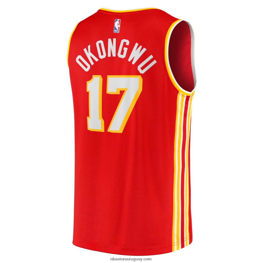 atlanta hawks onyeka okongwu red 2020 draft primera ronda pick fast break replica jersey 6L080N18115 NBA