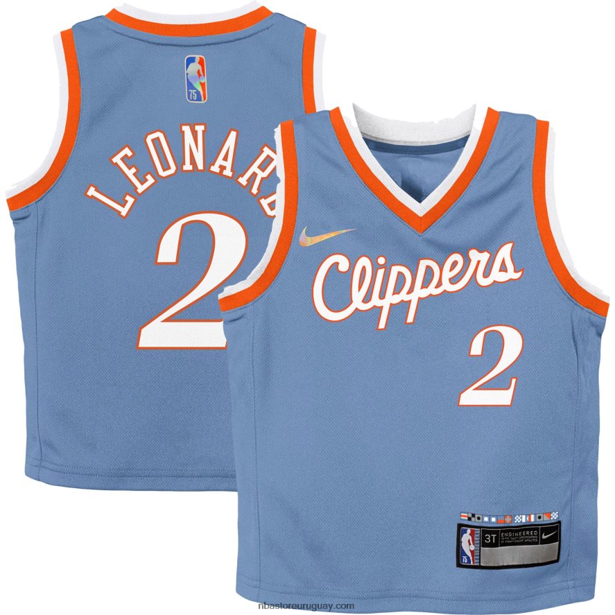 la clippers kawhi leonard nike azul claro ciudad edición réplica jersey 6L080N19156 NBA