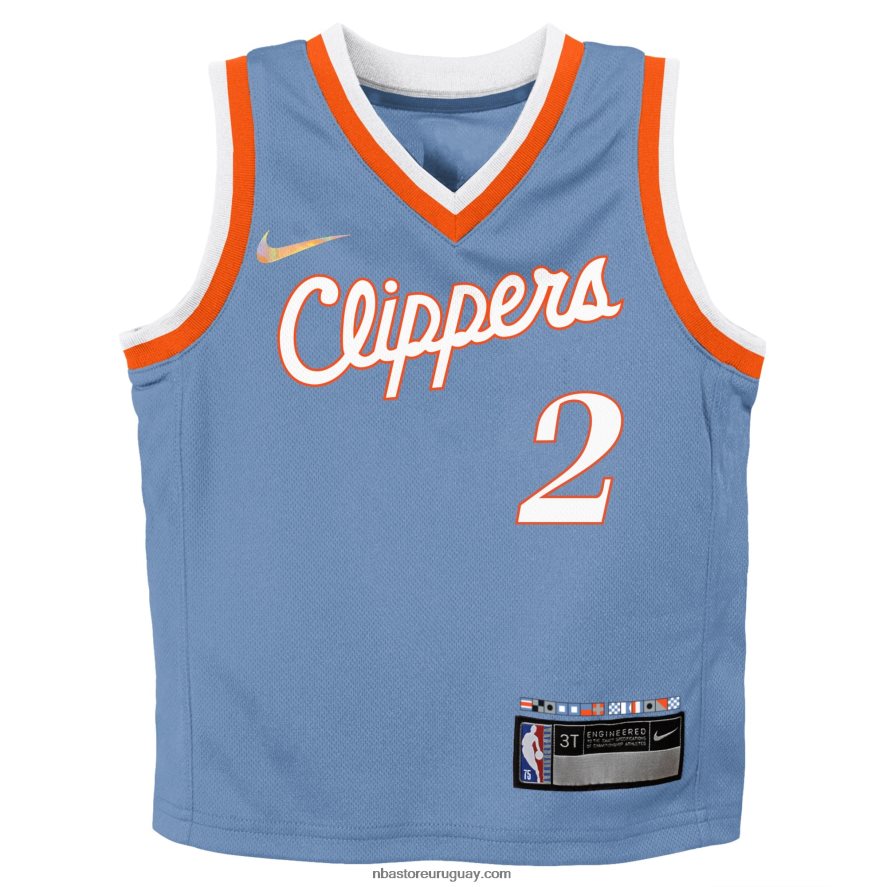 la clippers kawhi leonard nike azul claro ciudad edición réplica jersey 6L080N19156 NBA