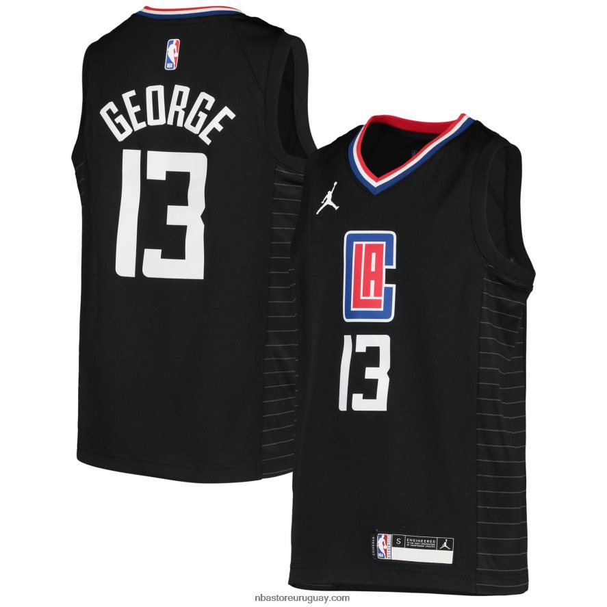 la clippers paul george jordan brand negro swingman jugador jersey 6L080N17714 NBA