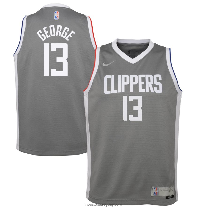 la clippers paul george nike gris swingman jugador jersey - edición ganada 6L080N18550 NBA