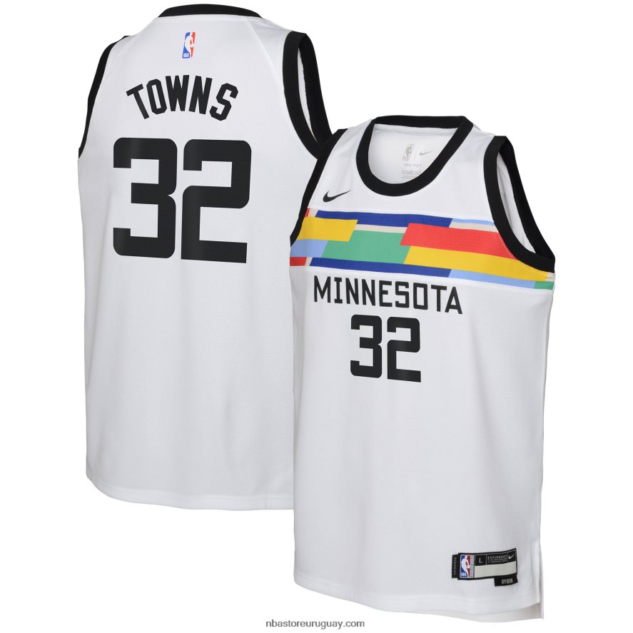 camiseta de los minnesota timberwolves karl-anthony towns nike blanca swingman 6L080N18563 NBA