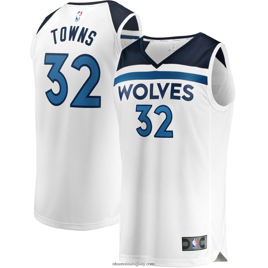 minnesota timberwolves karl-anthony towns blanco fast break replica jugador jersey 6L080N17332 NBA