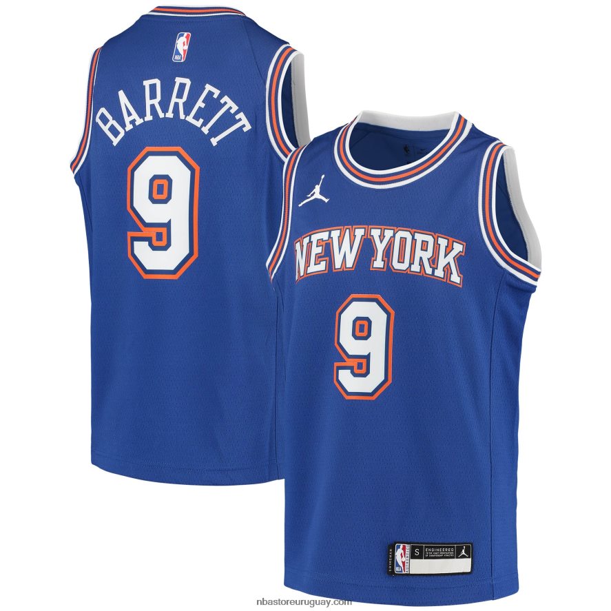 New York Knicks rj barrett jordan marca azul swingman jugador jersey 6L080N18462 NBA