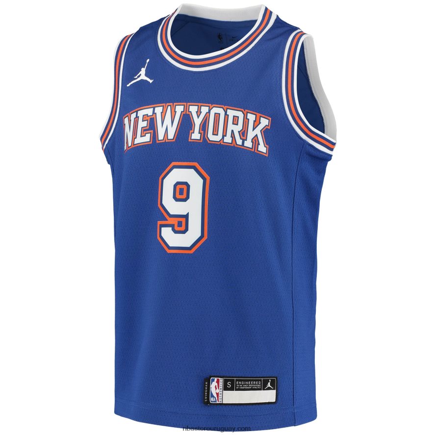 New York Knicks rj barrett jordan marca azul swingman jugador jersey 6L080N18462 NBA