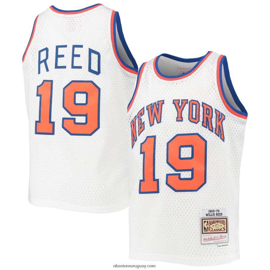 camiseta new york knicks willis reed mitchell & ness blanco 1969-70 hardwood classics swingman 6L080N16859 NBA