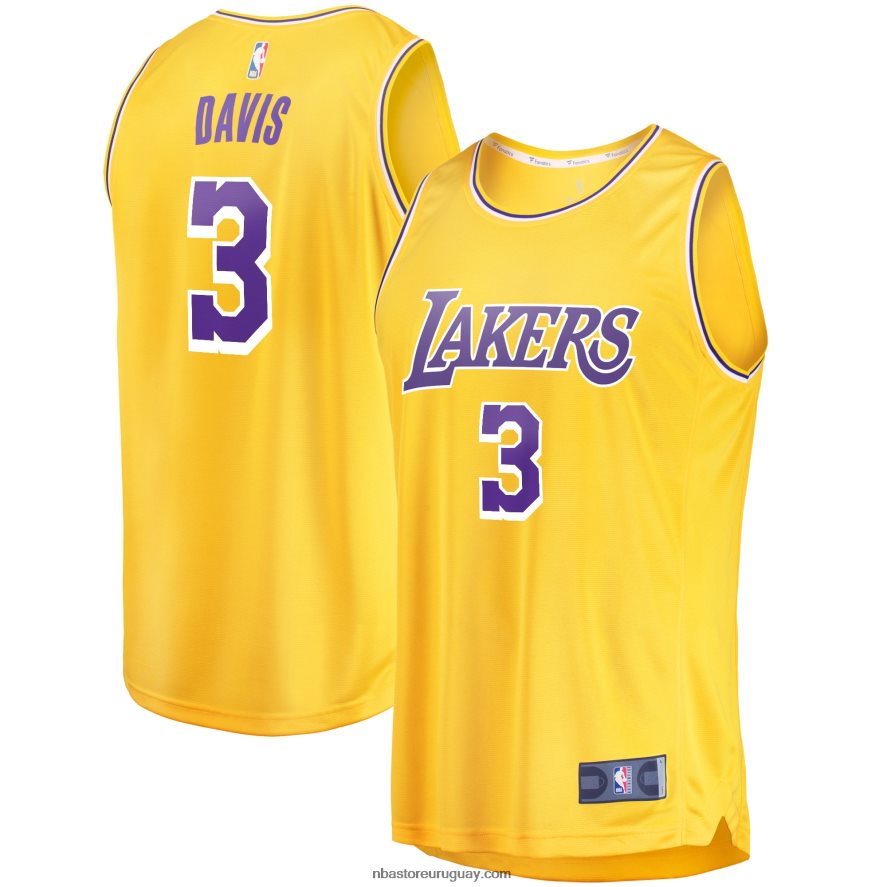Réplica de camiseta de los angeles lakers anthony davis gold fast break 6L080N16808 NBA