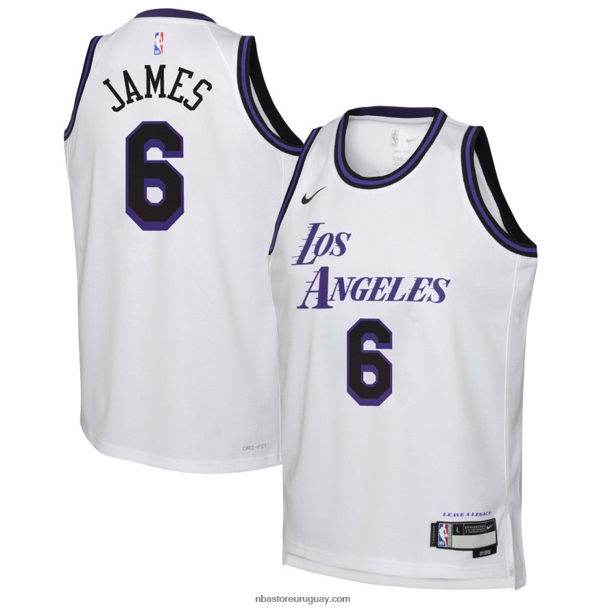 camiseta los angeles lakers lebron james nike swingman blanca 6L080N16736 NBA