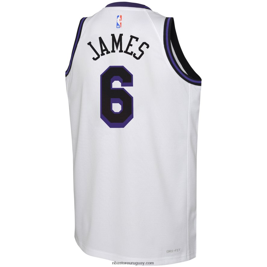 camiseta los angeles lakers lebron james nike swingman blanca 6L080N16736 NBA