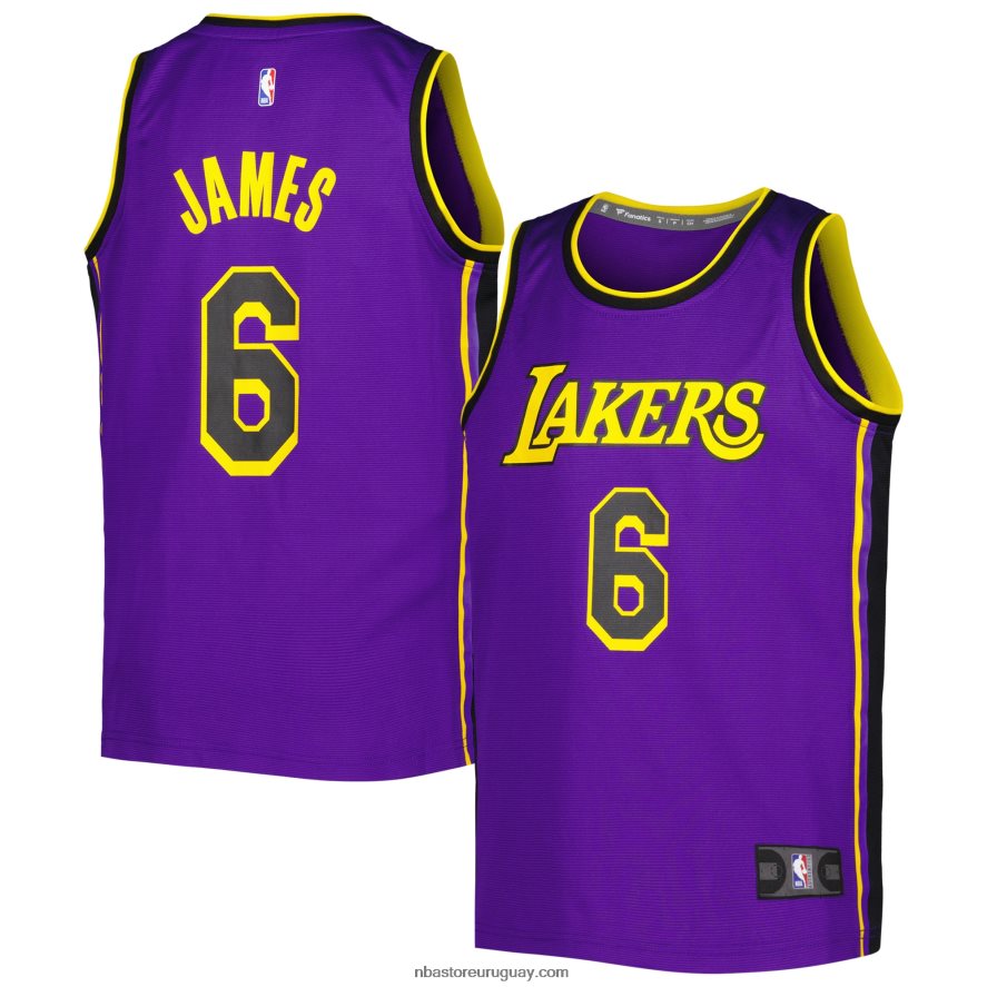 los angeles lakers lebron james púrpura fast break player jersey 6L080N16749 NBA